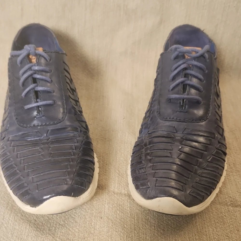 Cole Haan Zero Grand Huarache Woven Oxford, Men's Navy Blue,‎ size 6.5B